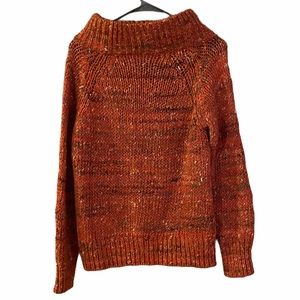 Moth x Anthropologie Marled Rust Mockneck Sweater